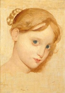 Head of a young blond girl with blue eyes (Laure-Zoega)