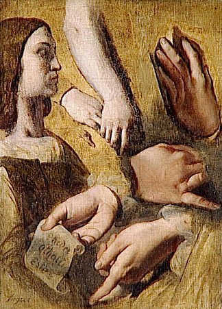 Study for the Apotheosis of Homer's profile Raphael hands of Apelles, Raphael Racine