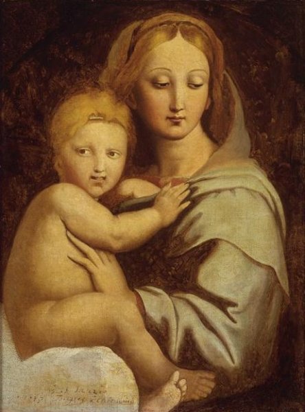 Virgin and Child with candelabra