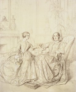 Comtesse Charles d'Agoult, née Marie de Flavigny, and Her Daughter Claire d'Agoult