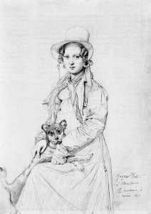 Mademoiselle Henriette Ursule Claire, maybe Thevenin, and her dog Trim